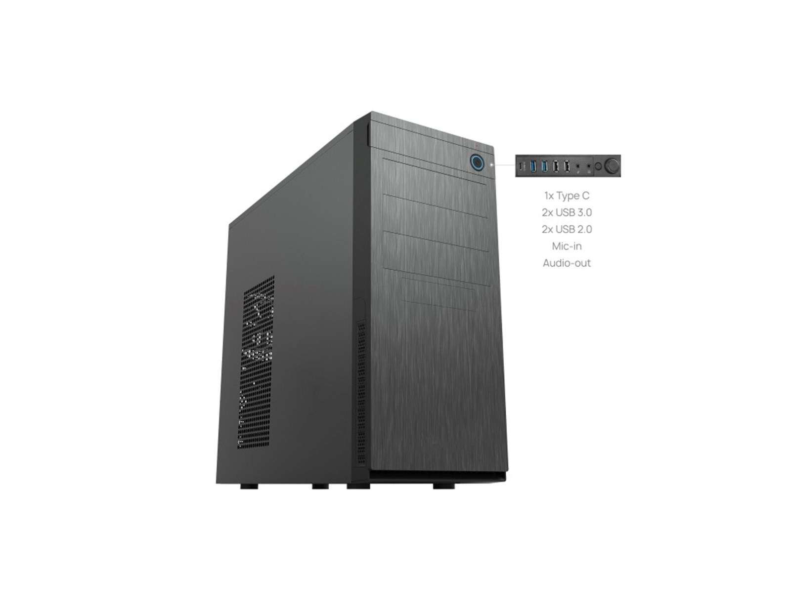 Chieftec Classic Tower ATX kućište bez napajanja, 2×USB3.0/2×USB2.0/1×USB-C, crno (HC-10B-OP)