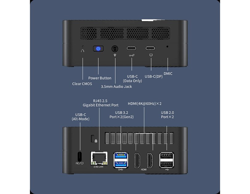 Minisforum Venus UM560, AMD R5-5625U, 32GB DDR4, 512GB SSD, Radeon Graphics, HDMI/USB-C, 2.5G-bit RJ45 + Win 11 Pro