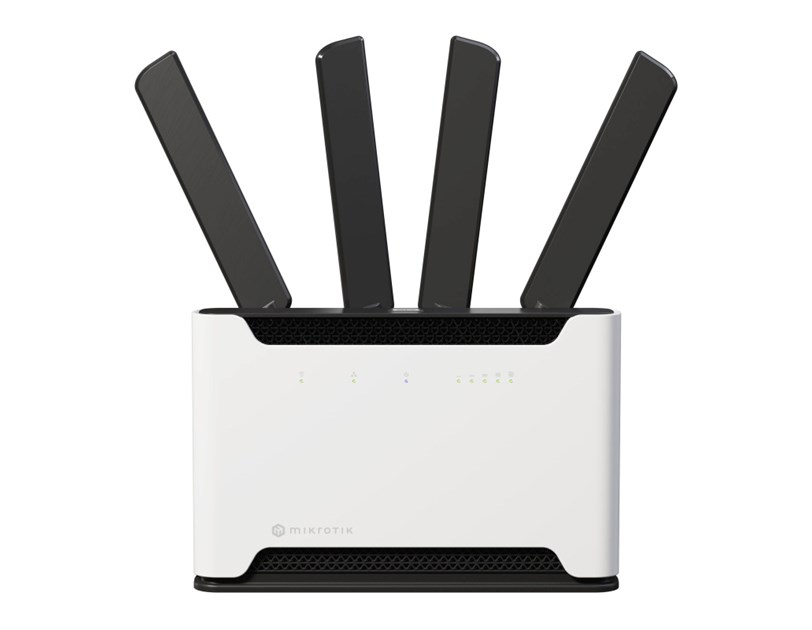 Mikrotik Chateau 5G ax kit, 1.8GHz CPU, 1GB RAM, 1×2.5 G-LAN, 4×G-LAN, Wi-Fi 6, 2.4Ghz/5Ghz, 802.11ax, LTE/5G modem, USB, M.2, MicroSIM, PSU, tower kućište, RouterOS L4