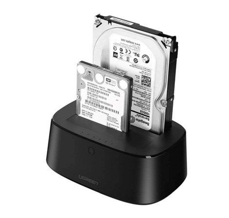 UGREEN Docking stanica 2×2.5"/3.5" SATA HDD, funkcija kloniranja, USB 3.0