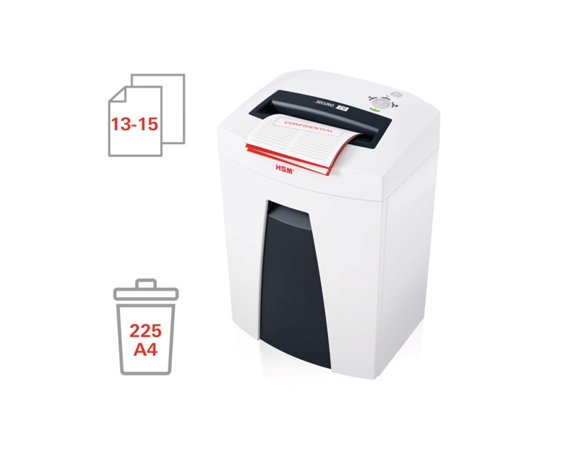 HSM securio C18 uništavač dokumenata, trakasti rez, 3.9mm, razina sigurnosti E-2/P-2/T-2, kapacitet 25l
