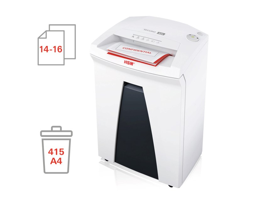 HSM securio B24 uništavač dokumenata + CD medija, trakasti + poprečni rez, 4.5×30mm, razina sigurnosti E-3/F-1/O-3/P-4/T-4, kapacitet 35l