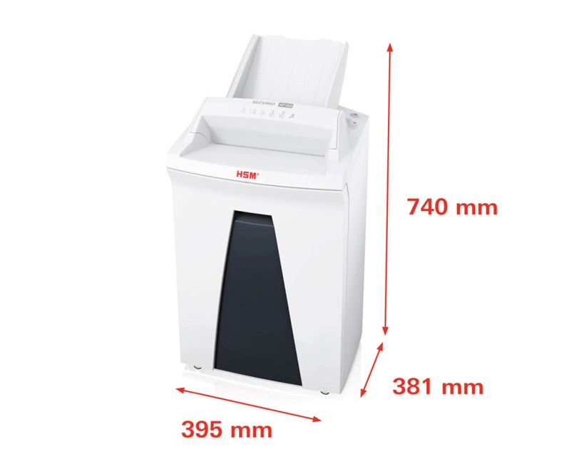 HSM securio AF150 uništavač dokumenata + CD medija, trakasti + poprečni rez, 4.5×30mm, razina sigurnosti E-3/F-1/O-3/P-4/T-4, automatski uvlakač papira, kapacitet 35l