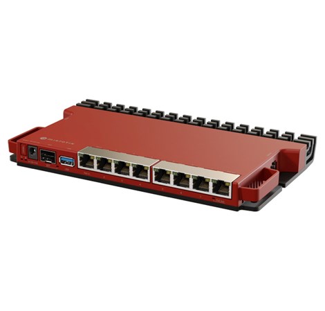 Mikrotik RouterBOARD L009UiGS-RM, 800MHz CPU, 512MB RAM, 8×G-LAN, 1×2.5G SFP, USB, desktop/1U rackmount kučište, PSU, K-79 rackmount kit, RouterOS L5