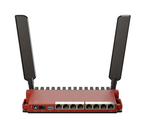 Mikrotik L009UiGS-2HaxD-IN, 800MHz CPU, 512MB RAM, 8×G-LAN, 1×2.5G SFP, 2.4 GHz 802.11b/g/n/ax dual-chain, 4dBi 2.4GHz eksterne antene, USB, desktop kučište, PSU, RouterOS L5