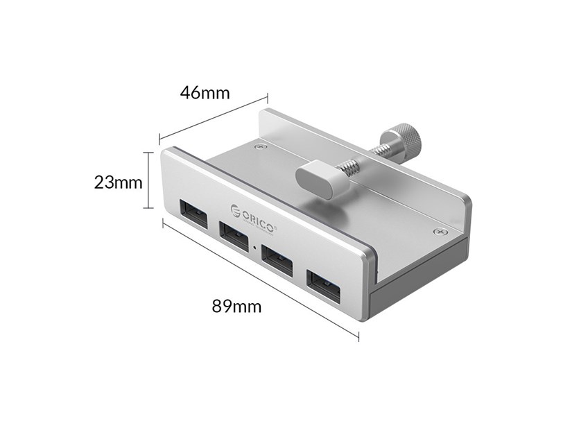 Orico 4-portni USB-A 3.0 HUB, 4xUSB-A 3.0 clip type , srebrni (ORICO-MH4PU-SV-BP)