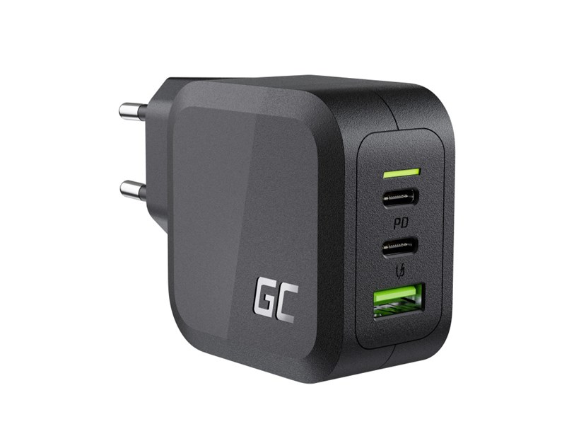 Green Cell (CHARGC08) zidni punjač 65W, 2×USB-C/1×USB-A