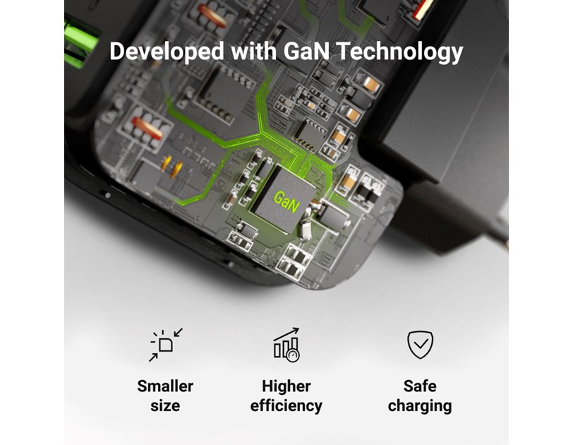 Green Cell (CHARGC08) zidni punjač 65W, 2×USB-C/1×USB-A