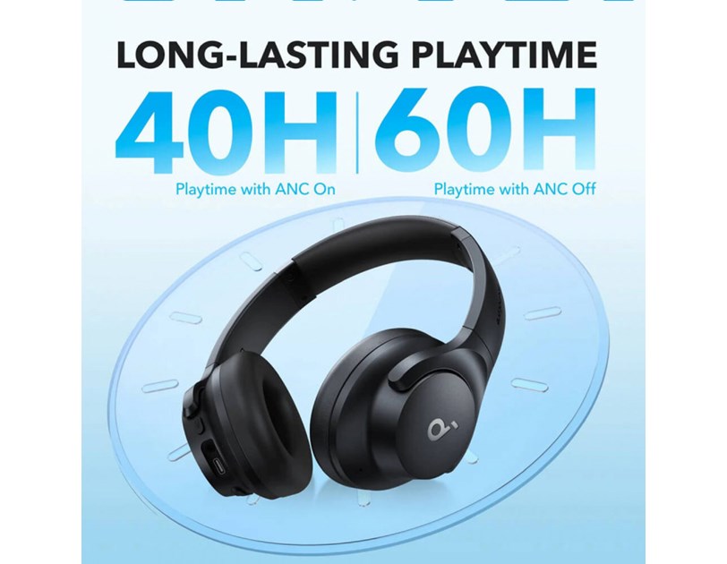 Anker Soundcore Q20i naglavne bežične Bluetooth 5, slušalice s mikrofonom, 60h, EQ, crne A3004G11