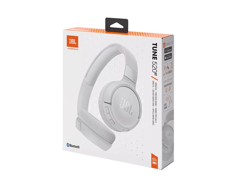 JBL Tune 520BT BT5.0 naglavne bežične slušalice s mikrofonom, bijele