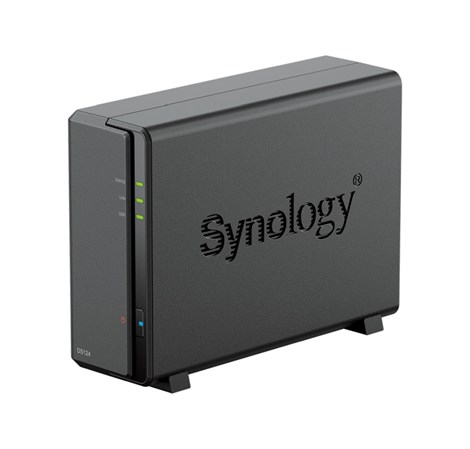 Synology DS124 DiskStation 1-bay NAS server, 2.5"/3.5" HDD/SSD podrška, Wake on LAN/WAN, 1GB DDR4, 1×1GbE, 2×USB3.2 Gen1