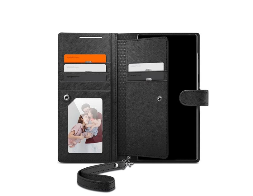 Spigen Wallet S Plus, black zaštitna futrola za telefon - Samsung Galaxy S24 Ultra (ACS07308)