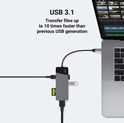 Green Cell HUB adapter 7in1 USB-C (3xUSB-A 3.1 HDMI 4K 60Hz USB-C PD 85W) - za Apple MacBook M1/M2, Lenovo X1, Asus ZenBook, Dell XPS