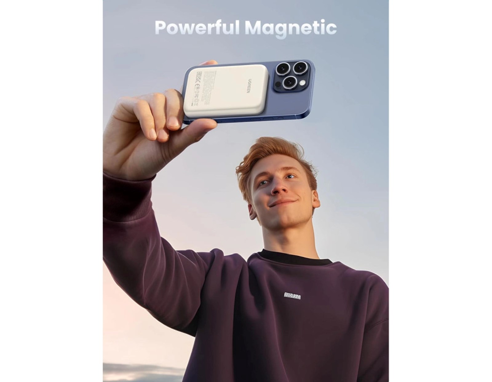 UGREEN prijenosni punjač 10000mAh, bežično punjenje do 15W, USB-C, Power Delivery do 20W, bijeli