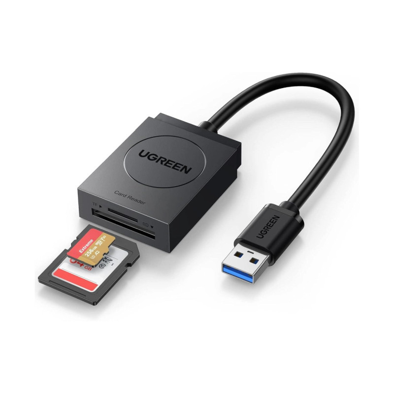UGREEN čitač memorijskih kartica USB 3.0, TF/SD, 15cm, crni