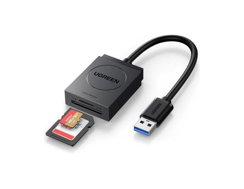 UGREEN čitač memorijskih kartica USB 3.0, TF/SD, 15cm, crni