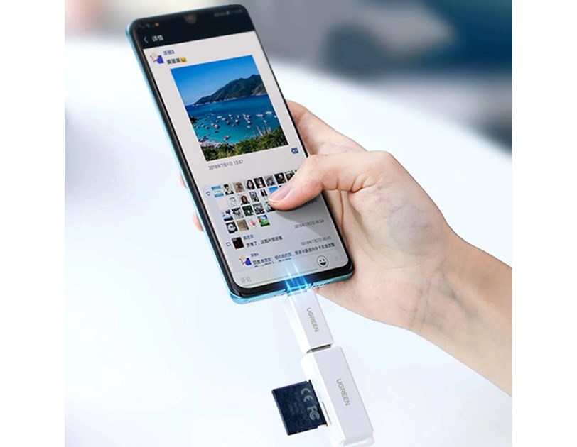 UGREEN čitač memorijskih kartica , USB 3.0, TF/microSD/SD kartice, crni