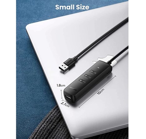 UGREEN 4-portni USB-A HUB 4×USB-A 3.0, 1.0m, crni