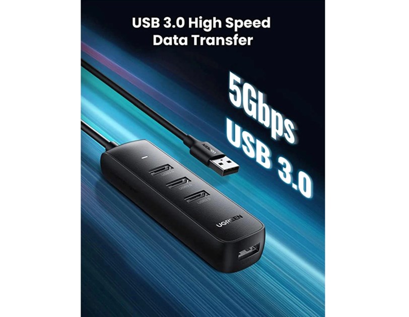 UGREEN 4-portni USB-A HUB 4xUSB-A 3.0, 1m, crni