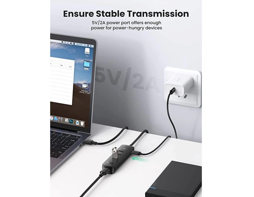 UGREEN 4-portni USB-A HUB 4xUSB-A 3.0, 1m, crni