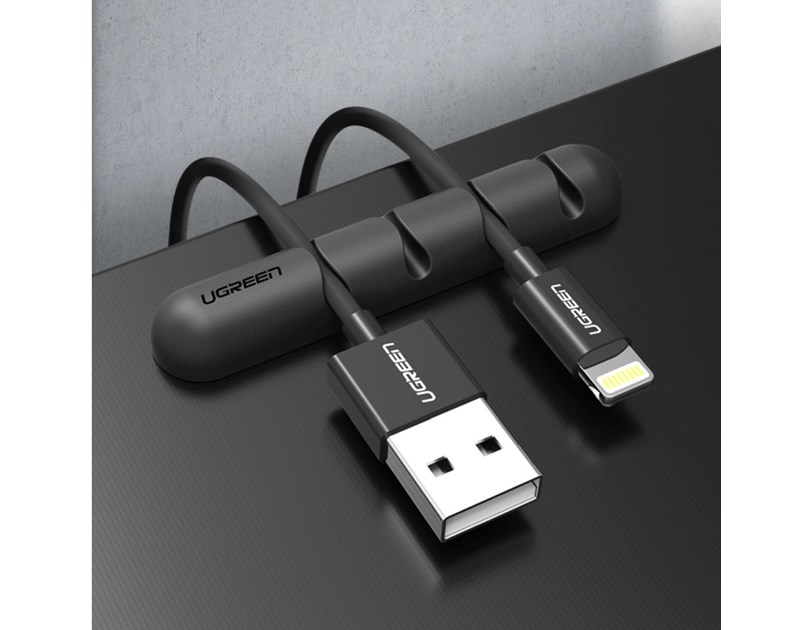 UGREEN organizator kablova, 4 utora, crni (2 kom./pak.)