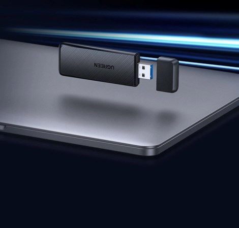 UGREEN AC1300 Bežični mrežni adapter, USB 3.0, Dual band, crni