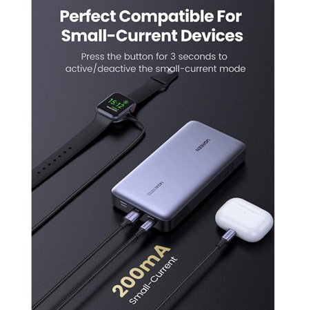 UGREEN prijenosni punjač (Powerbank) 25000mAh, 145W brzo punjenje, 2×USB-C+1×USB-A, PD 3.0+QC 3.0, sivi