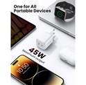 UGREEN Nexode Mini GaN II Tech zidni punjač 45W, 2×USB-C, PD3.0/QC 4.0, bijeli