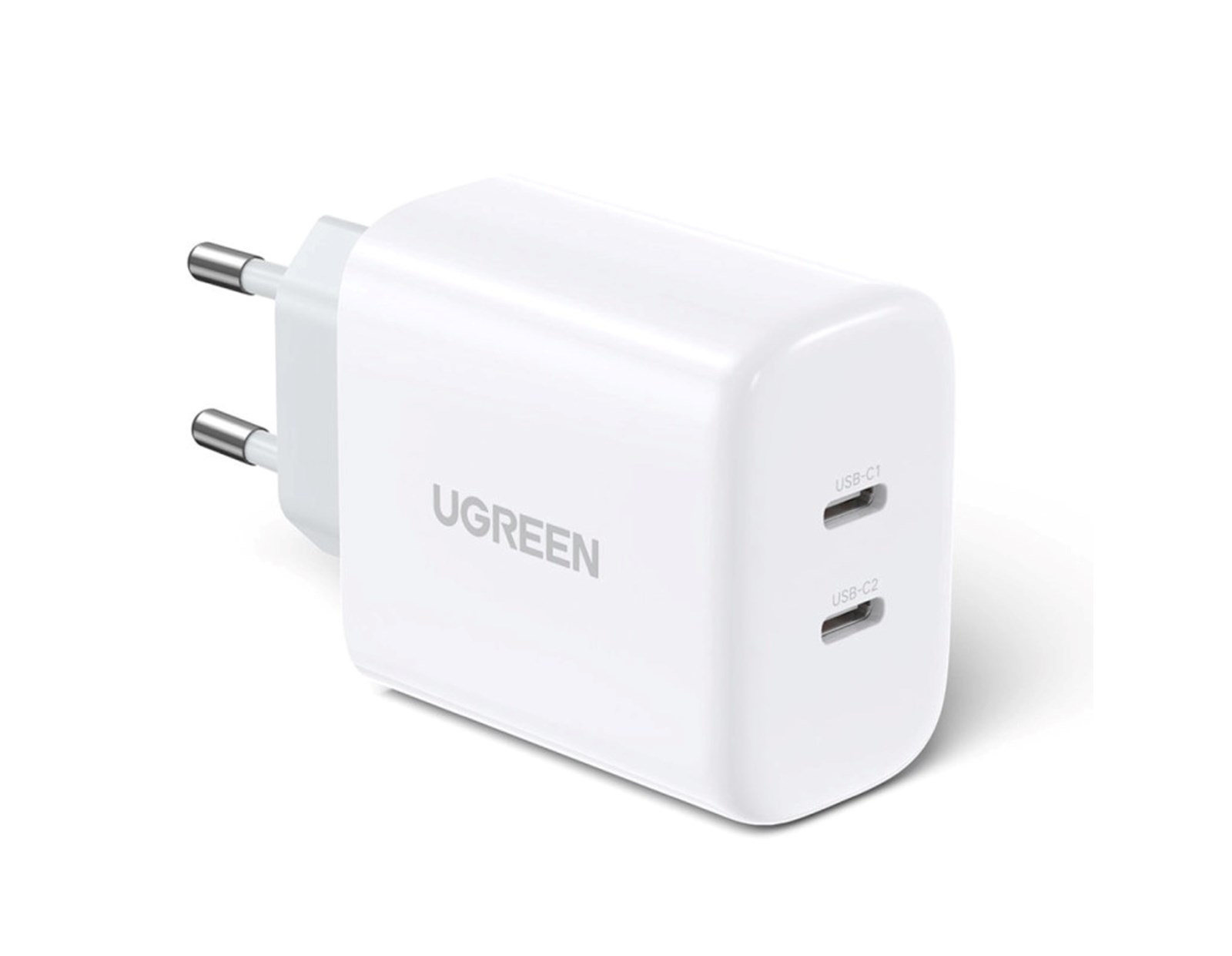 UGREEN zidni punjač 40W, 2×USB-C, PD3.0/QC4.0+, bijeli