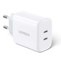 UGREEN zidni punjač 40W, 2×USB-C, PD3.0/QC4.0+, bijeli