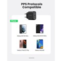 UGREEN zidni punjač 25W, USB-C, PD3.0/QC4.0, crni + USB-C/USB-C kabel 2.0m