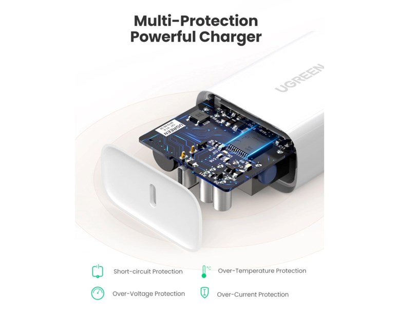 UGREEN zidni punjač 30W, USB-C, PD3.0/QC4.0+, bijeli