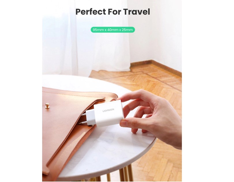 UGREEN zidni punjač 30W, USB-C, PD3.0/QC4.0+, bijeli