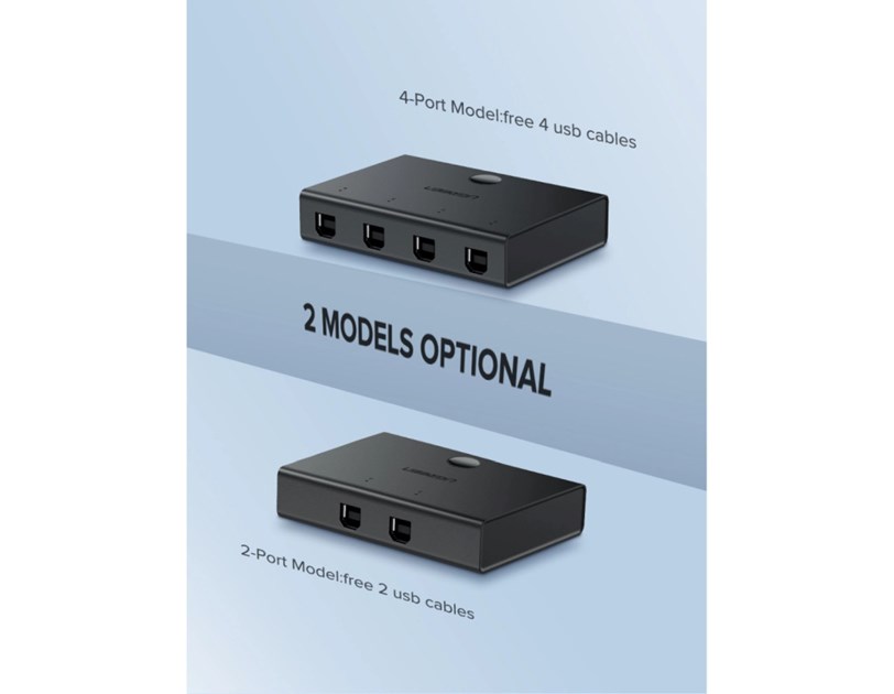 UGREEN Data Switch USB 2.0, 4 ulaza/1 izlaz, crni