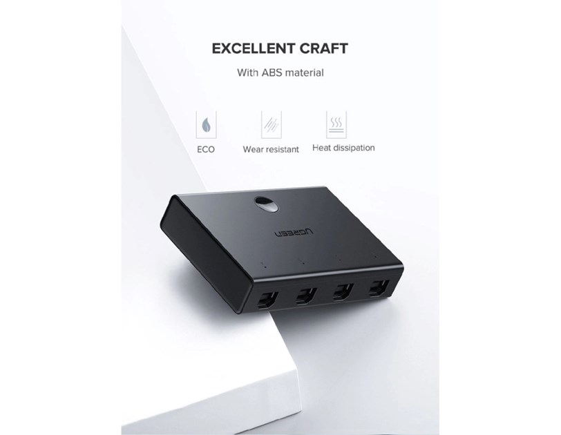 UGREEN Data Switch USB 2.0, 4 ulaza/1 izlaz, crni