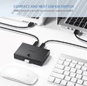 UGREEN Data Switch USB 2.0, 2 ulaza/1 izlaz, crni