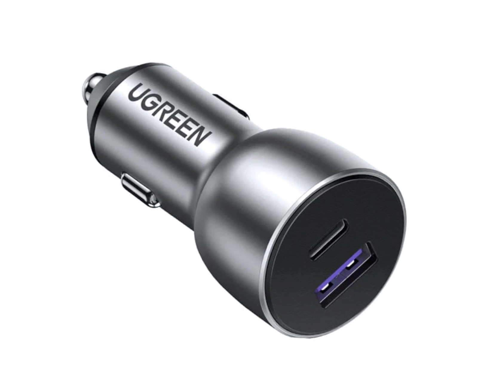 UGREEN auto punjač 52.5W, USB-C+USB-A, PD3.0/QC3.0, sivi