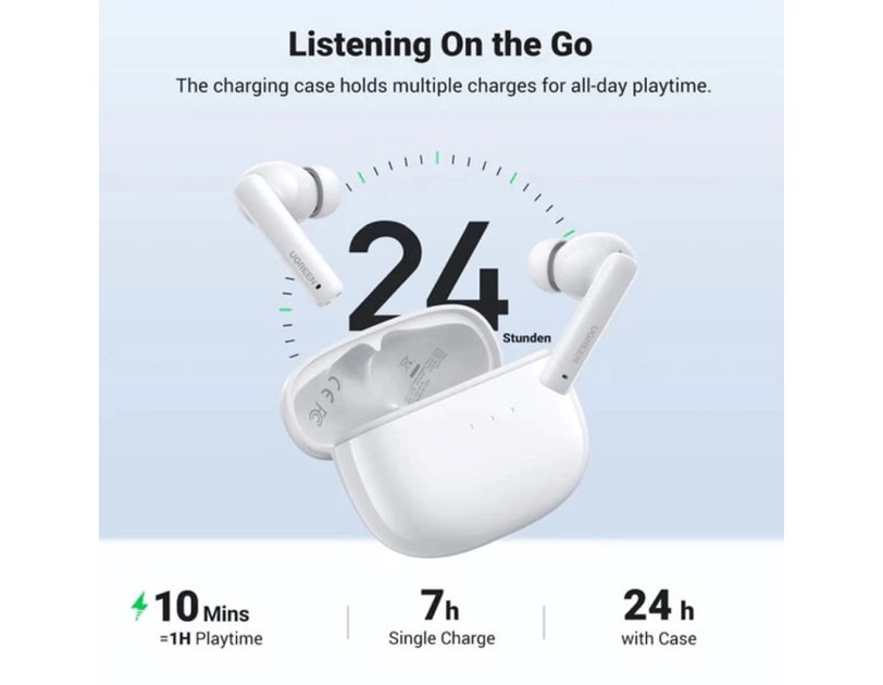 UGREEN slušalice HiTune T3, bežične, bluetooth, bijele