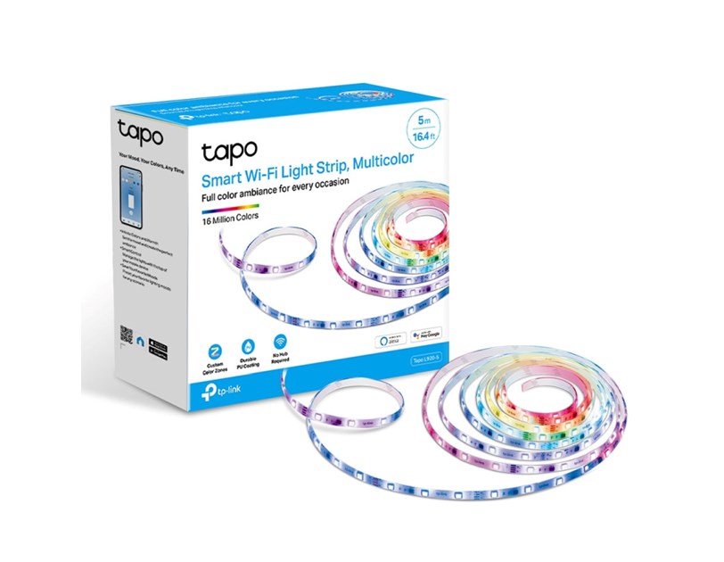TP-Link Tapo Smart WiFi LED traka RGB, 5m, 20.5W, dimabilna, Tapo app, glasovna kontrola - Alexa & Google Assistant