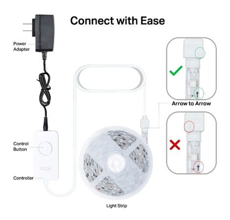 TP-Link Tapo Smart WiFi LED traka RGB, 5m, 2000lm, 24W, dimabilna, Tapo app, sinkronizacija s glazbom, glasovna kontrola - Alexa & Google Assistant