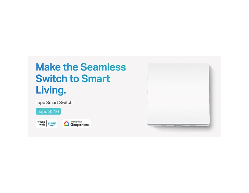 TP-Link Tapo Smart zidni prekidač za svijetlo, jedan prekidač, glasovna kontrola (Alexa & Google Assistant)