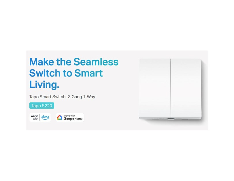 TP-Link Tapo Smart zidni prekidač za svijetlo, dva prekidača, glasovna kontrola (Alexa & Google Assistant)