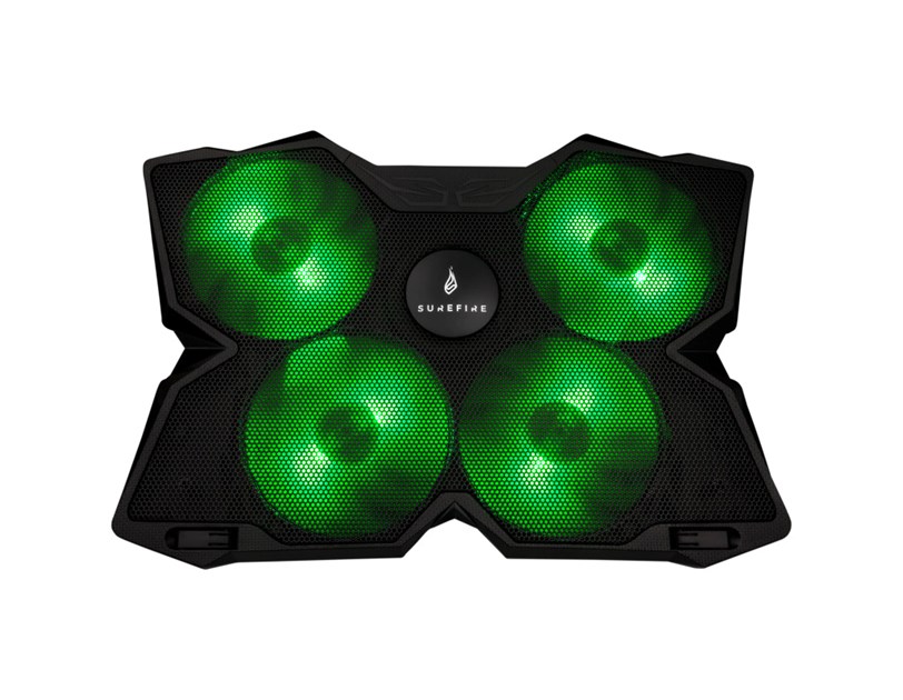 SureFire Bora Gaming podloga za hlađenje prijenosnika do 17", USB, zeleni LED