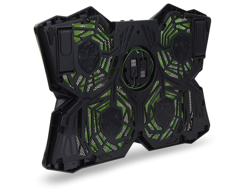 SureFire Bora Gaming podloga za hlađenje prijenosnika do 17", USB, zeleni LED