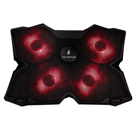 SureFire Bora Gaming podloga za hlađenje prijenosnika do 17", USB, crveni LED