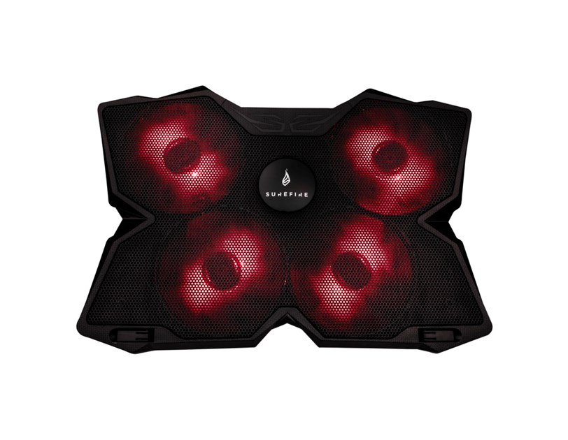 SureFire Bora Gaming podloga za hlađenje prijenosnika do 17", USB, crveni LED