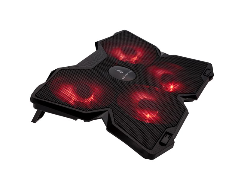 SureFire Bora Gaming podloga za hlađenje prijenosnika do 17", USB, crveni LED