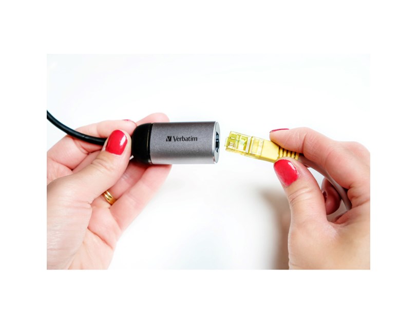 Verbatim USB-C na RJ45 gigabitni ethernet mrežni adapter, aluminijsko kućište