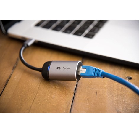 Verbatim USB-C na RJ45 gigabitni ethernet mrežni adapter, aluminijsko kućište