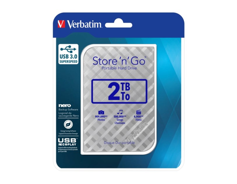 Verbatim 2.5" Store'n'Go 2TB vanjski HDD, USB3.0 Gen2, srebrni